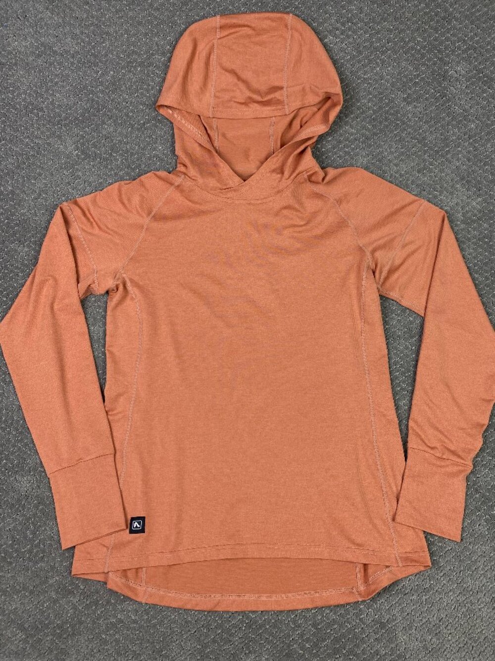 Flylow Moonllight Shirt Hooded Hoodie Womens Large Orange Performance Gym Hiking